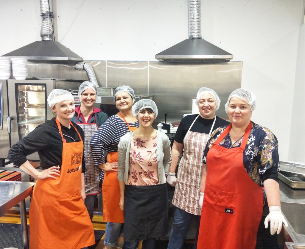 VSA Nursing Team volunteering at the Auckland City Mission kitchen